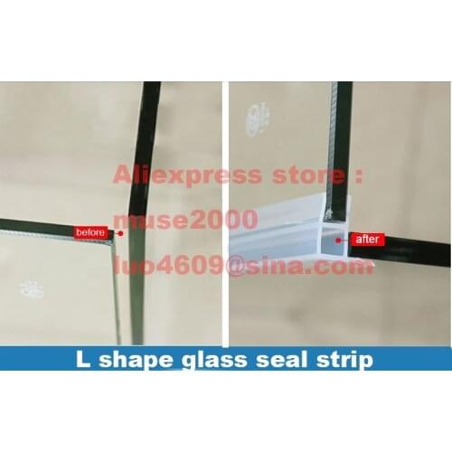 L Type 90 angle corner glass silicone glass seal strip 6 8 10 12mm glass window seal Bathroom Outdoor View balcony waterproof