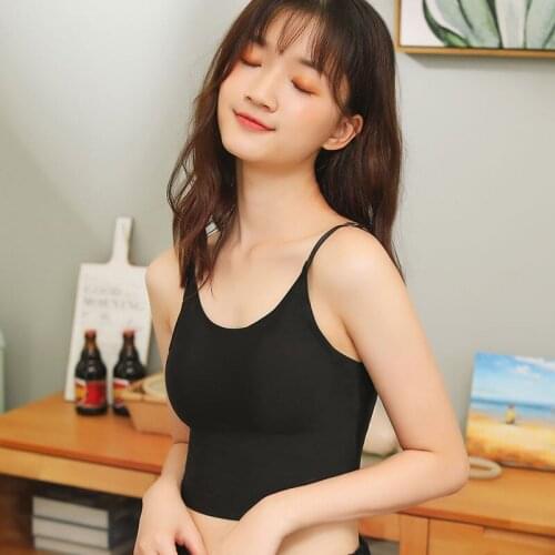 Summer Bra Tank Top Women Padded Bralette Lingerie Tube Tops Elasticity Nylon Bandeau Sports Croptops Camisole Sexy Sling Vest