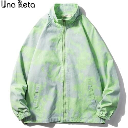 Una Reta Harajuku Coat Men New Arrivals Spring Autumn Hip Hop Tie Dye Printing Jacket Coat Men Fashion Casual Loose Jacktes Men