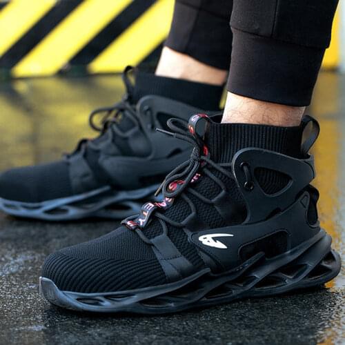 Plus Size Mens Spring Steel Toe Cap Work Shoes Midsole Safety Hard-Wearing Sneaker Male Casual Trainers Zapatillas Hombre