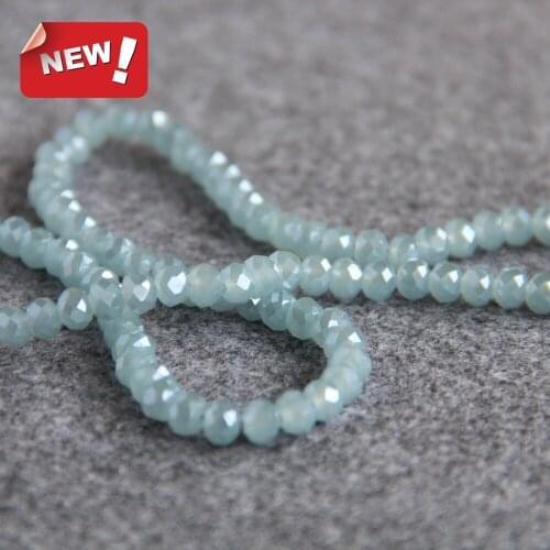 New For Necklace&Bracelet 3*4mm Faceted Light Blue AB+ Colorful Glass Crystal Beads Stone Beads Loose DIY Fashion Jewelry Making