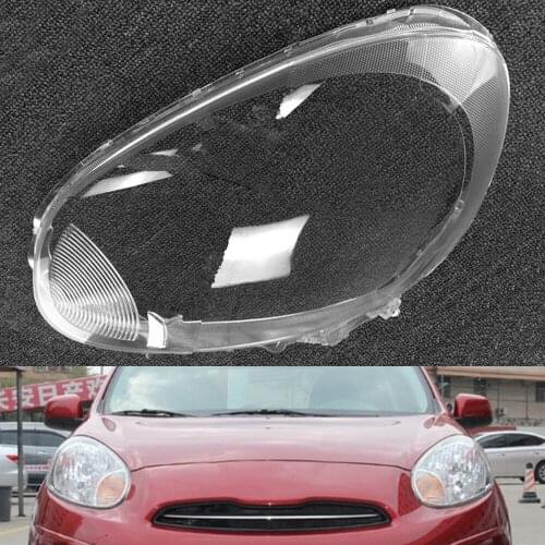 Car Headlight Lens For Nissan March 2010 2011 2012 2013 2014 2015 Car Headlamp Lens Replacement Auto Shell Cover