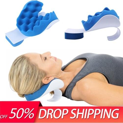 Pain Relief Pillow Neck Shoulder Relaxer Traction Device Cervical Spine Alignment Neck Support Travel Pillow Drop Shipping