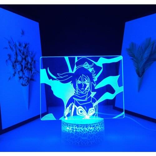 Bleach Anime Yoruichi Shihouin 3D Lamp for Bedroom Decor Nightlight Cool Birthday Gift Acrylic LED Night Light Bleach