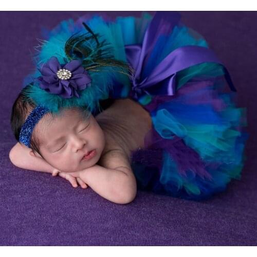 Peacock Tutu Set Baby Peacock Tutu and Headband Newborn Photo Props Cake Smash Outfit Christmas Baby Shower Gift