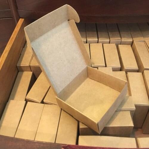 2020 Natural Kraft Paper Gift Packaging Box,Small Craft Box Folding Kraft Paper,Brown Handmade Soap Paper Cardboard Box