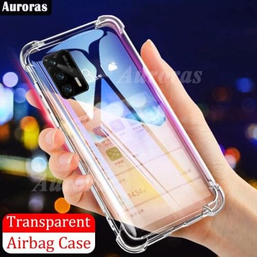 Auroras For Realme GT 5G Case Official Original Shockproof Clear Phone Cover For Realme GT Airbag Case