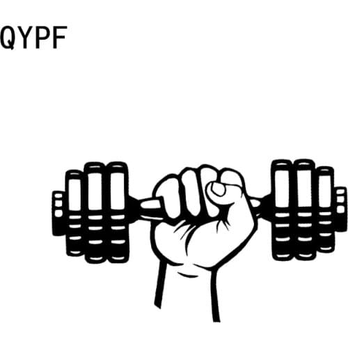 QYPF 15.5*8.6CM Unique Powerlifting Gym Fitness Sport Decor Car Sticker High Quality Silhouette Vinyl Accessories C16-0900