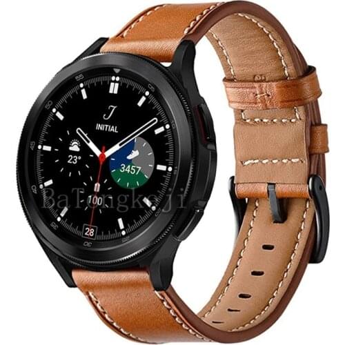 High-quality Genuine Leather Watch Bands For Samsung Galaxy Watch 4 40/44mm& Classic 42/46mm Replacement band Wrist strap