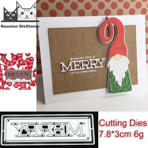 Reunion Merry Metal Cutting Dies Words Letter Stencil DIY Scrapbooking Embossing Album Paper Gift Cutting Die for Scrapbooking