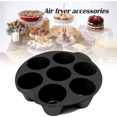Silicone Air Fryer Molds 7-Cavity Cupcake Cake Muffin Baking Cups Cake Pans Dessert DIY Mould Tray Pastry Tools Kitchen Gadget
