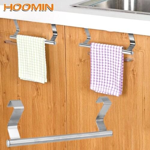 HILIFE Stainless Steel Towel Rack Home Storage 2 size Bar Bathroom Kitchen Hanging Holder Over Door Cabinet Shelf Rack