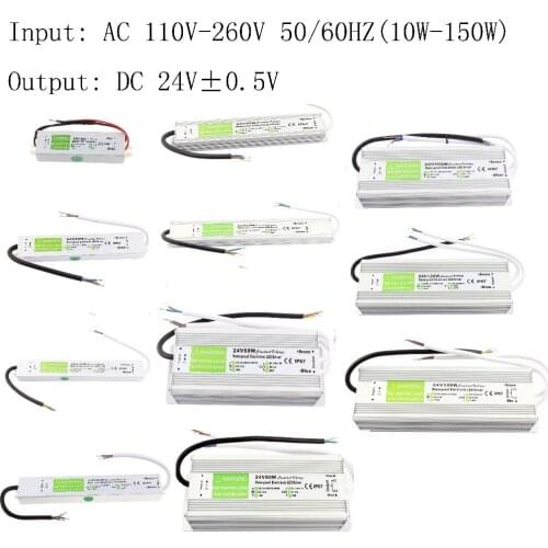 DC24V 10w 20W 30W 36W 45W 50W 60W 80W 100W 120W 150w Waterproof Electronic Driver Outdoor Power Supply Led Strip Transformer