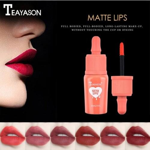 1pcs Baby Bottle Dye Lip Liquid Matte Lip Gloss Lipstick Lasting Lip Gloss Non-fading Non-stick Liquid Lipstic Makeup TXTB1