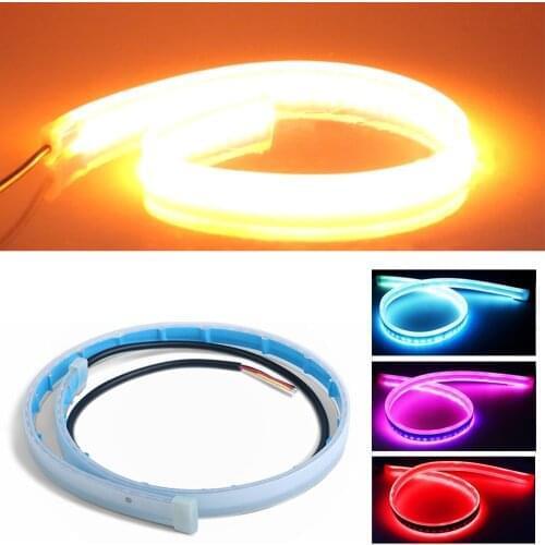 10 pairs Car Headlight Decorative Led Strip Dual Color Streamer Light Strip Flexible Turn Signal DRL Daytime Running Lamp