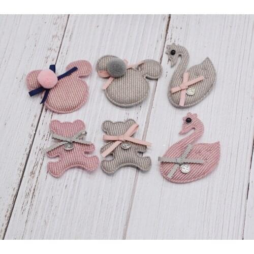 10pcs/lot Felt Rabbit Pads Patches Appliques for Craft Clothes Sewing Supplies DIY Hair Clip Accessories