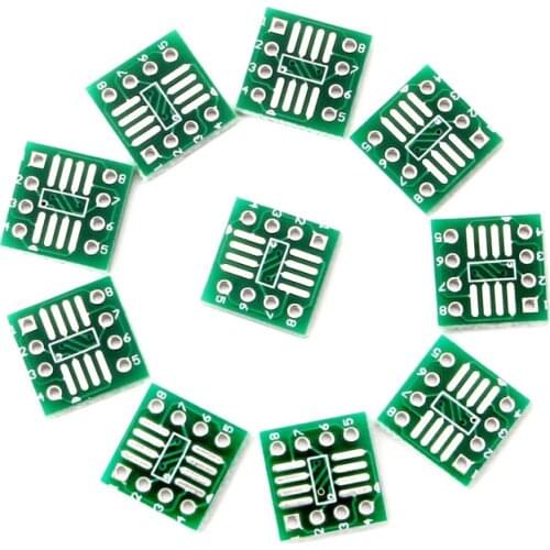 10Pcs SOP8 SSOP8 TSSOP8 to DIP8 Adapter Converter PCB Board