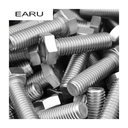 18 pieces M6*50 mm 304 Stainless Steel External Hex Hexagonal Hexagon Head Screws Bolts DIN933 Standard