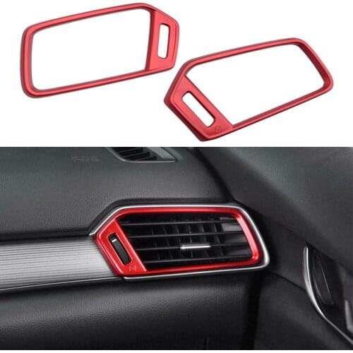 2pcs Red Inner Side AC Air Condition Air Vent Outlet Frame Trim Cover Fit for Honda Accord 2018 2019 2020