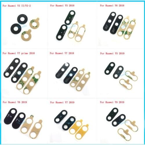 20pcs For Huawei Y5 II Y5-2 Y5 Y6 Y7 Y9 prime 2017 2018 2019 Rear back camera glass lens Cover With Ahesive Sticker