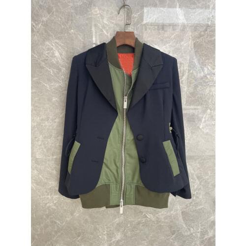 2021FW Autumn Luxury Women High Quality Patchwork Jacket Female Fashion Coat Outerwear 2 Color Tutu