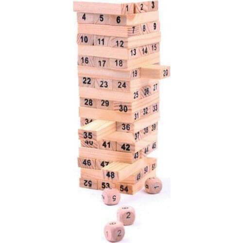 54 digital layers Stacked high building blocks This leisure wooden toys Christmas Gift Gift for kids baby