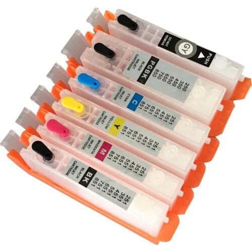 6PCS/lot Ink Cartridges PGI-750 CLI-751 Refillable Ink Cartridges For Canon PIXMA MG6370 MG7570 With ARC Chip High Qulity