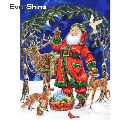 EverShine Diamond Painting New Arrivals Santa Claus Cross Stitch Picture Rhinestones Embroidery Christmas Decorations For Home