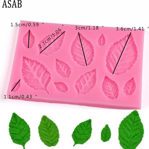 3D Leaf Silicone Mold Fondant Mold Cake Decorating Tools Chocolate Mold Baking Mold Baby DIY cake Baking mold Multi-size leaves