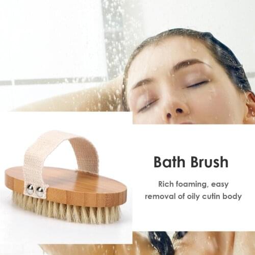 Hot Dry Skin Body Soft natural bristle the SPA the Brush Wooden Bath Shower Bristle Brush SPA Body Brush without Handle