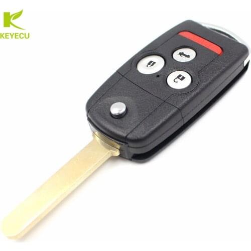 KEYECU 3+1 Button Remote Key Fob for Acura TL / TSX 2009-2014 , for 2010-2013 Acura ZDX FCC ID:MLBHLIK-1T