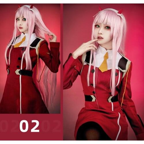 The Anime Darling in the Franxx Cos 02 Cosplay ストレリチアStrelizia Red Uniform Heroine Dress Costume H