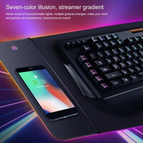 Mouse Mat Waterproof Multifunctional 10W RGB Gaming Wireless Charging Computer Mousepad for Office