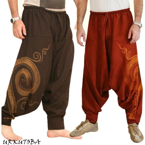 Mens Casual Elastic Waist Baggy Hippie Yoga Harem Pants Men Baggy Hippie Boho Gypsy Aladdin Hippie Boho Aladdin Alibaba Harem