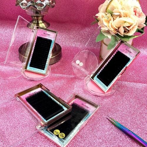 MsNala Eyelashes Maquiagem Lashes Individual Eyelash Extension 4 Cases/Lot Natural Cilios Silk Mink Eyelashes Free Eye Patch