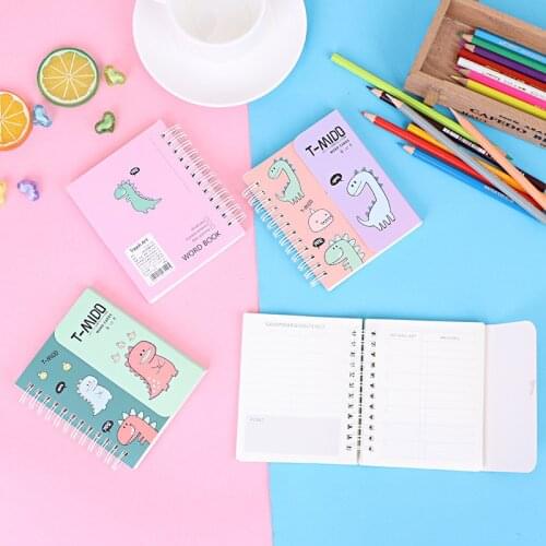 Cartoon Foreign Language Learning Coil Book Vocabulary Portable Pocket Notebook Diary Notepad School office supplies stationery