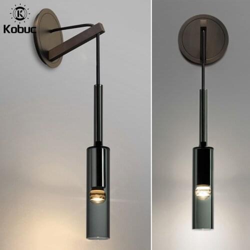 Kobuc Nordic Style Copper Crystal Wall Lamp Glass Bottle Design Parlor Bedroom Bedside Wall Sconce Fixtures Luxury Indoor Light