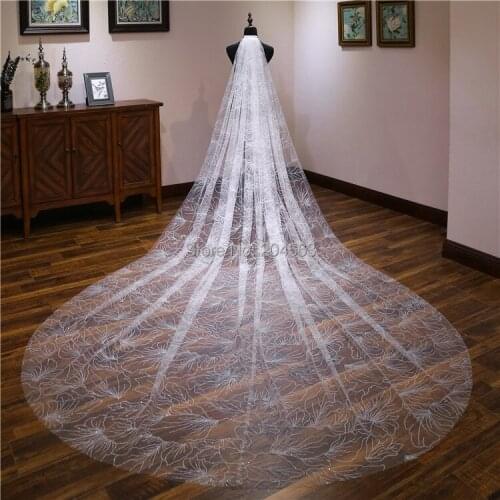 New Luxury Wedding Veil Cathedral Bridal Veils for Bride with Comb