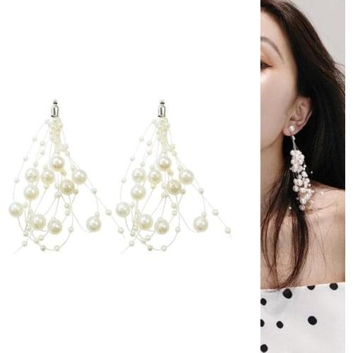 2020New 60Pcs Irregular Geometric Pearl long tassel alloy button for DIY Jewelry earring or necklace Pendants accessories BY15