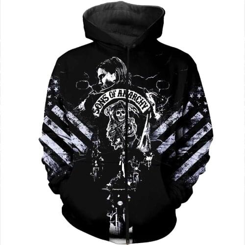 2021 New Fashion Hoodies 3D All Over Printed Son Of Anarchy Cosplay Costume Men&Women Streetwear Hoodie Sudadera Hombre