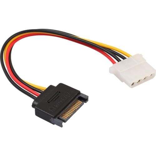 Newest Arrival 15 Pin SATA Male to 4 Pin Molex 2 Female IDE HDD Power Hard Drive Cable Adapter