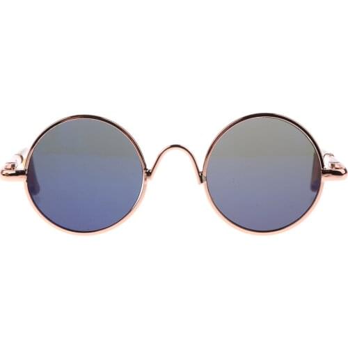 Pair Hippy Gold Round Frame Glasses Eyewear for 1/6 BJD sd Doll Custume Party Dress Up Rainbow Lens Dolls Accessories Xmax Gift