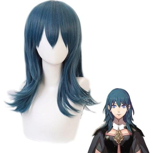 Fire Emblem ThreeHouses Byleth Blue Long Cosplay Heat Resistant Synthetic Hair Party Carnival Halloween + Free Wig Cap