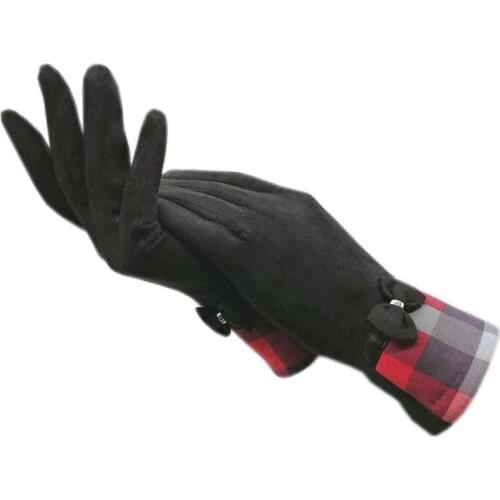 Gloves ladies 2020 new style suede ultra-thin touch screen gloves spring and autumn thin black red maroon gray beige dark blue c