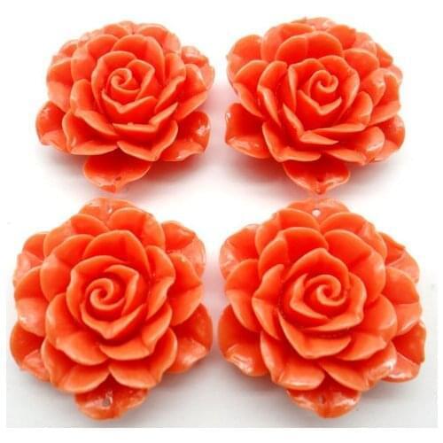 Chinese Organic Cinnabar natural Quartz crystal carve Orange flower charm Pendant for diy Jewelry making Necklace Accessories R6