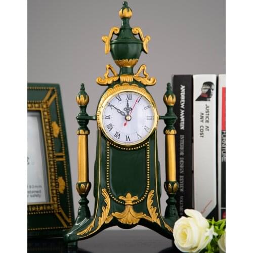 Retro Bedroom Simple Fashion Clock Wood Living Room Vintage Old Desktop Clock Antique Office Retro Decor Klok Table Watch BY50DC