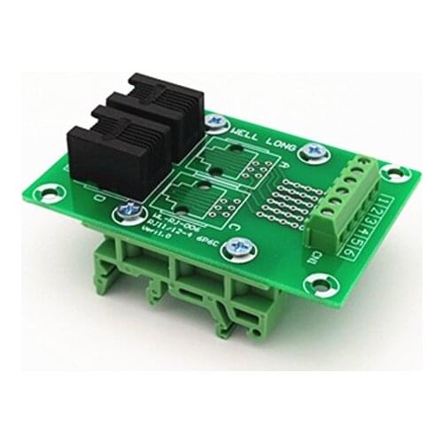RJ11/RJ12 6P6C Right Angle Jack 2-Way Buss Breakout Board, Terminal Block, Connector