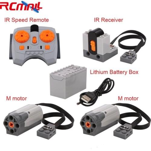 Servo Motor Technical MOC PF Parts For Lego Power Function (Servo Motor, IR Speed Remote. Receiver, Lithium Battery Box)