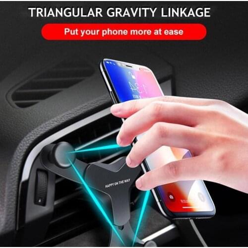 Gravity Reaction Car Mobile Phone Holder in Car Air Stand Cell Clip Holder Vent For iPhone Xiaomi Car Samsung Smartphone D1F0