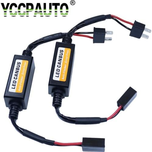 YCCPAUTO H7 H4 H8 H1 9006 9005 H3 Canbus Cable Resistor H11 HB3 HB4 LED Canceller Load No Error Flickering Decoder Wire 2PCS